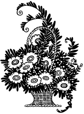 A Basket of Flowers from Silhouette Art