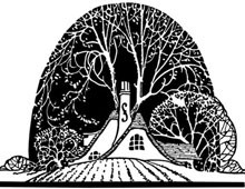 A House Surrounded by Trees - Silhouette Art