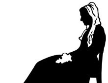 Silhouette of a Woman Resting in a Chair - Silhouette Art