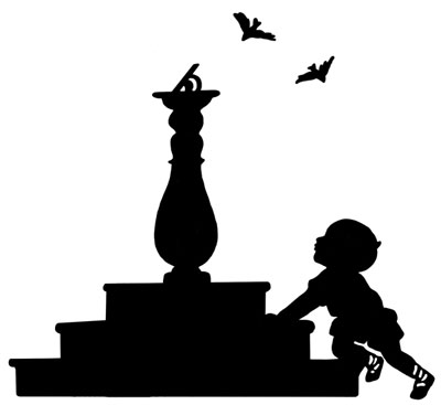 Silhouette of a Child Climbing