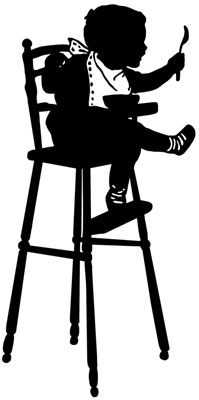 Silhouette of a Baby Boy in a High Chair