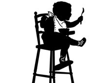 Silhouette of a Baby Boy in a High Chair
