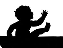 Silhouette of a Baby in a Tub