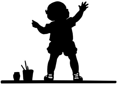 Silhouette of Child Standing