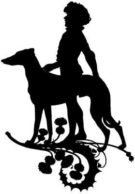 Silhouette of a Child and a Dog
