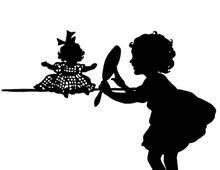 Silhouette of Girl and her Doll