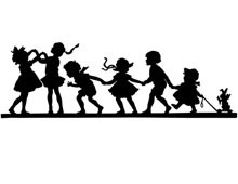 Silhouette of Children Playing