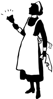 Silhouette of a Maid Ringing a Bell