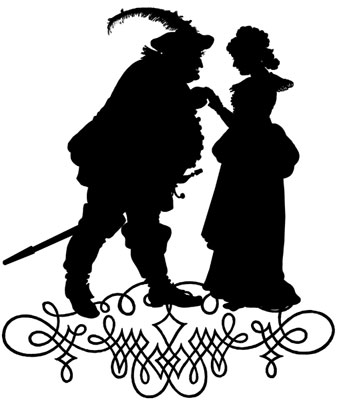 Silhouette of a Man Holding a Lady's Hand