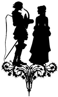 Silhouette of a Man and Woman Standing Together