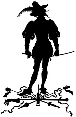 Silhouette of a Man Holding a Sword