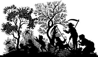 Silhouette of People Having a Picnic