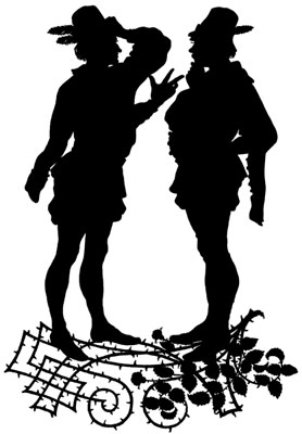 Silhouette of Two Men Speaking to Each Other