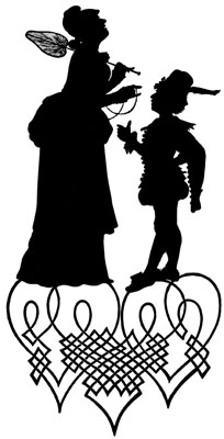 Silhouette of a Boy Talking to a Lady