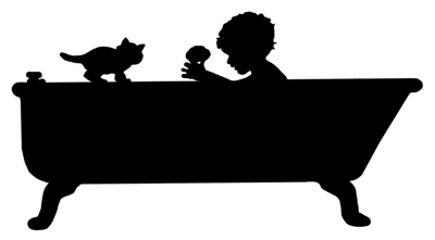 Silhouette of a Child in a Tub