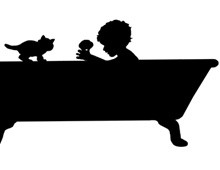 Silhouette of a Child in a Tub