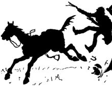 Silhouette of a Man Losing his Horse