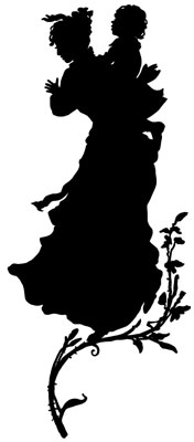 Silhouette of a Woman Carrying a Child