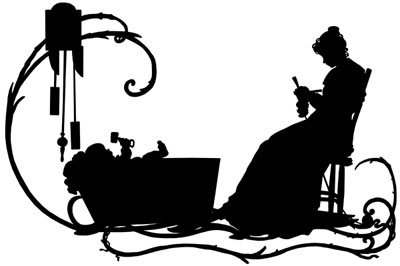 Silhouette of Mother and Baby