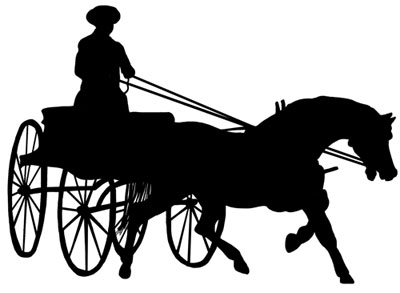 Horse and Carriage Silhouette Clip Art