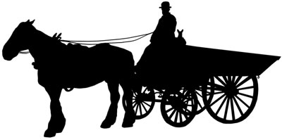 Horse and Wagon Silhouette