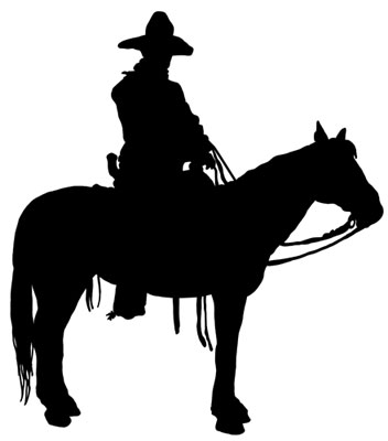 Silhouette of a Cowboy on a Horse