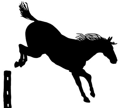 Silhouette of a Horse Jumping
