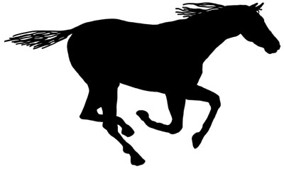 Silhouette of a Horse Running