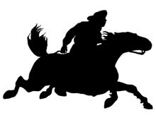 Silhouette of Cowboy on Horse