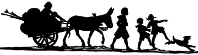 Silhouette of a Donkey and Cart