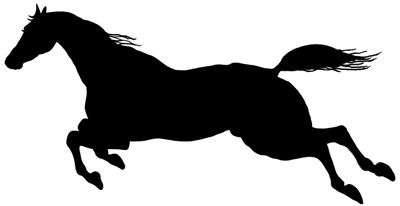 Silhouette of Horse Jumping