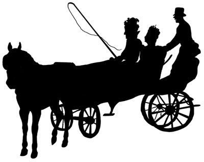 Horse and Buggy Silhouette Clip Art