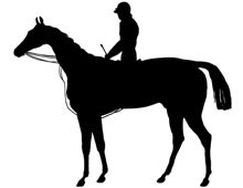 Horse and Rider Silhouette Clip Art