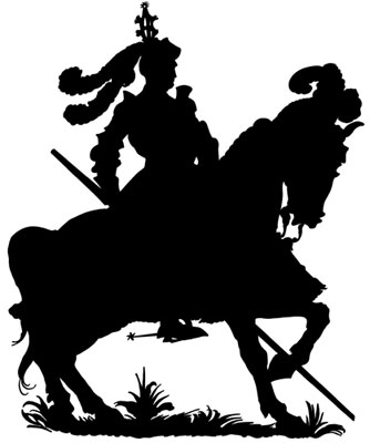 Silhouette of Knight on Horse