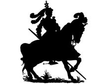 Silhouette of Knight on Horse