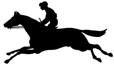 Silhouette of Race Horse