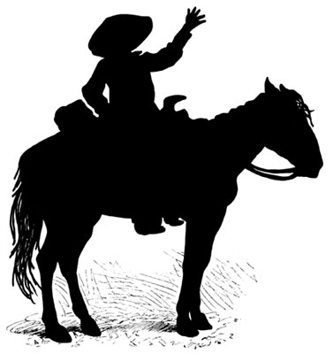 Silhouette of Western Horse